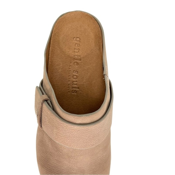 Gentle Souls Henley Tan Leather Wooden Platform Womens Clog Size 6.5M - Picture 13 of 16